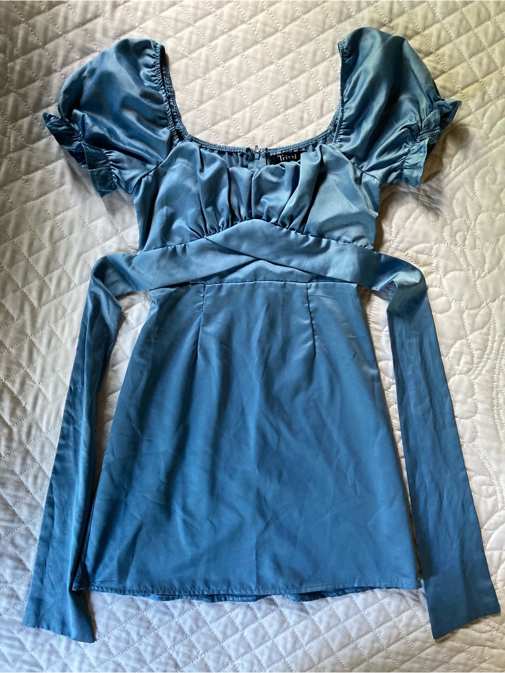 Trixxi Blue Tie Back Dress